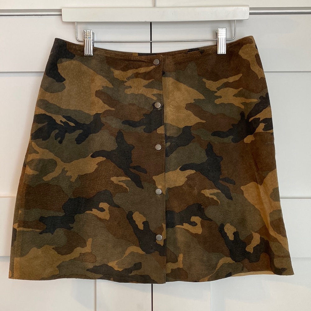 Leather / Suede Camouflage Skirt
